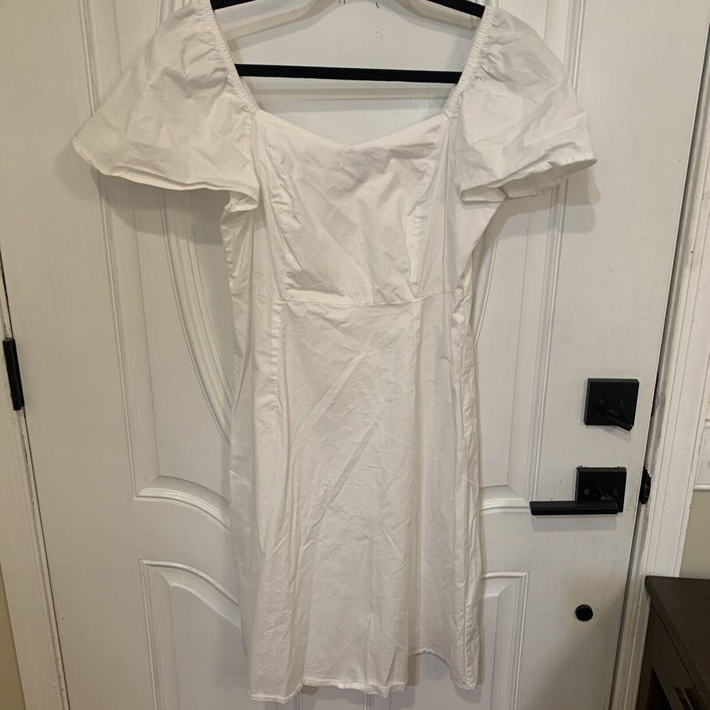 JM Studio By John‎ Meyer Women's White Cotton Stretch Short Sleeve Dress Size 8